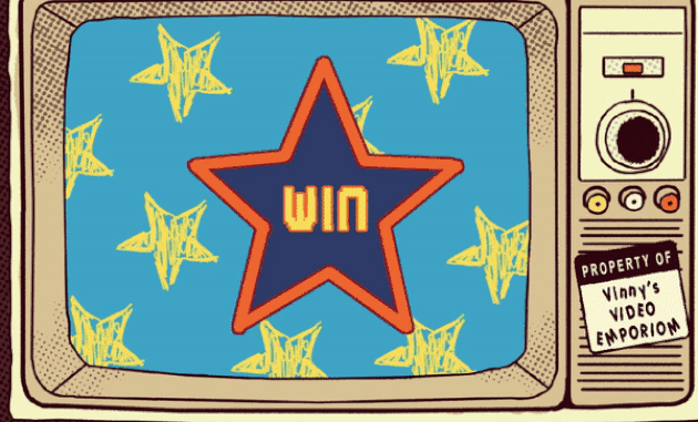 Deja Video Screen Between Mini-Games: Win